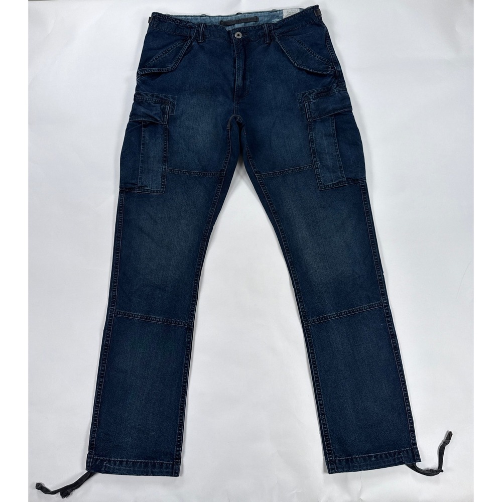 Polo Ralph Lauren Military Paratrooper Cargo Pants Mens 32x34 Dark Wash Denim